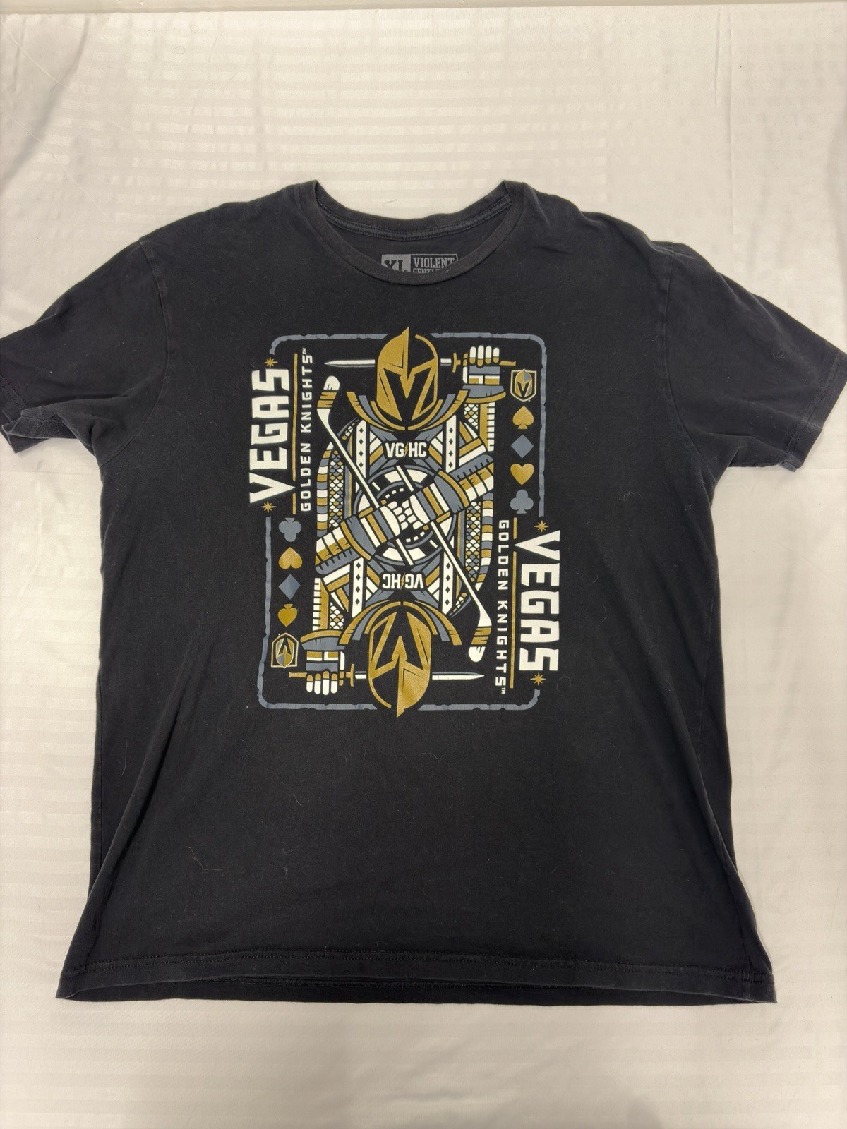 Violent Gentlemen Shirt Adult XL Vegas Knights Hockey Short Sleeve Cotton Mens