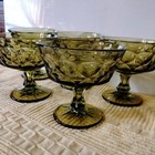 Set Of 5 Footed Sherbet/Champagne Perspective Green Glasses By Noritake — photo 3
