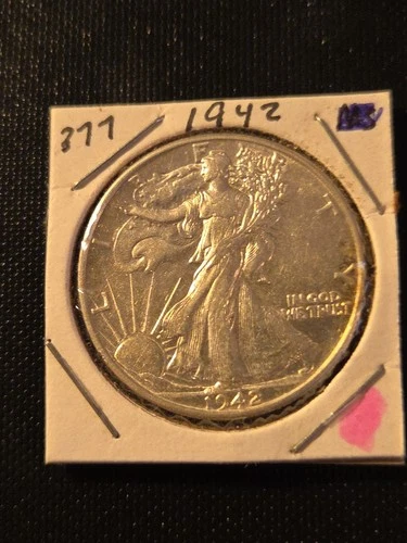 1942 Walking Liberty Half Dollar In About Uncirculated Condition