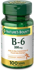 Vitamin B6 100Mg Tablets - Supports Energy Metabolism & Nervous System Health, 1