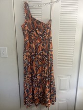 Nine West Women's One Shoulder Maxi Dress  Size 2X