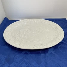 ND Exclusive Turkey Embossed Serving Platter Ceramic Thanksgiving 18” X 14”