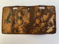 1916 New York Motorcycle License Plate All Original Harley Indian Needs Resto