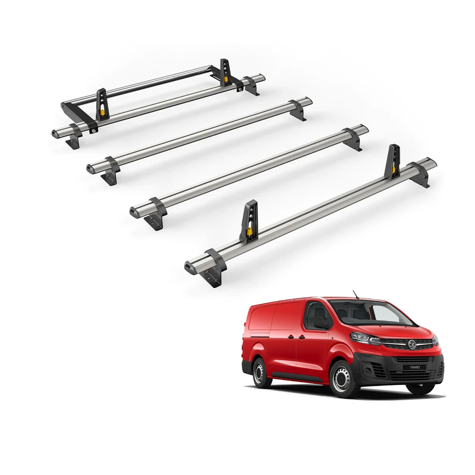 Vauxhall Vivaro Roof Rack for 2019+ LWB (L2) 4 Bars + Roller Van Guard