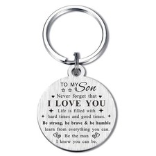 TANWIH Gifts for Son from Mom Dad - I Love You Son Keychain - Son's Birthday ...