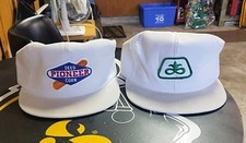 2 Vtg K-Products Pioneer Seed Corn Patch Corduroy Snapback Hat Farm Cap USA