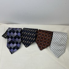 Lot Of 4 JOS. A. BANK Signature Men's Silk Necktie Geometric Various Colors USA