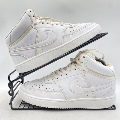 Nike Court Vision Mid Triple White Sneaker Größe UK 5 Damen Leder Gym High