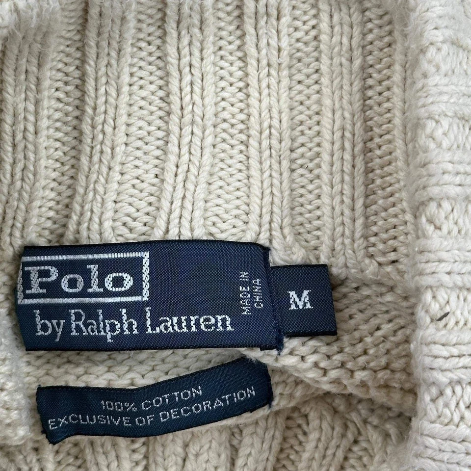 Polo de Ralph Lauren 1/4 cremallera - algodón crema mediano Foto 3 de 4