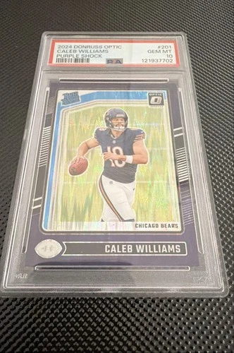 2024 Panini Donruss Optic - Rated Rookie Caleb Williams #201 Purple Shock Prizm