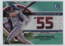 2023 Bowman Scouts Top 100 Aqua Refractor 65/125 Justin Foscue #BTP-55 9hx