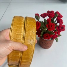Men's belt, Genuine Ostrich Leg Leather Skin belt, Ostrich Yello belt, Handmade