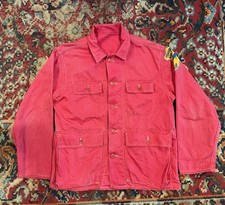 1950 s Sears J.C. Higgins Red Cotton Chore Hunting Jacket Patch 44" Chest
