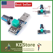 USB Fan Speed Controller Regulator with Switch, Stepless Voltage Adjustment, ...