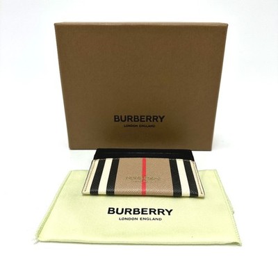BURBERRY Check logo Business Card Holder Pass Case Card Case