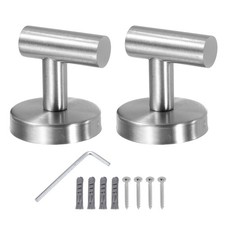 2Pcs Stainless Steel Single Towel/Robe Clothes Hook with Screws 60x55mm Silver