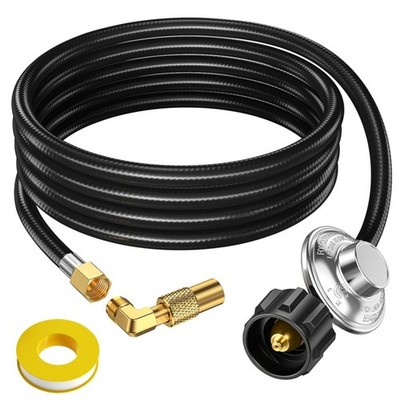 12FT Propane Regulator Hose w/ 90 Degree Elbow Adapter for Blackstone 17''& 22''