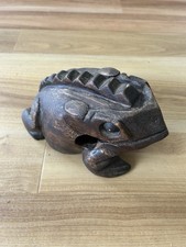 Rare Reptile Carved Guiro 11 1/2"H Latin American Musical Percussion Instrument
