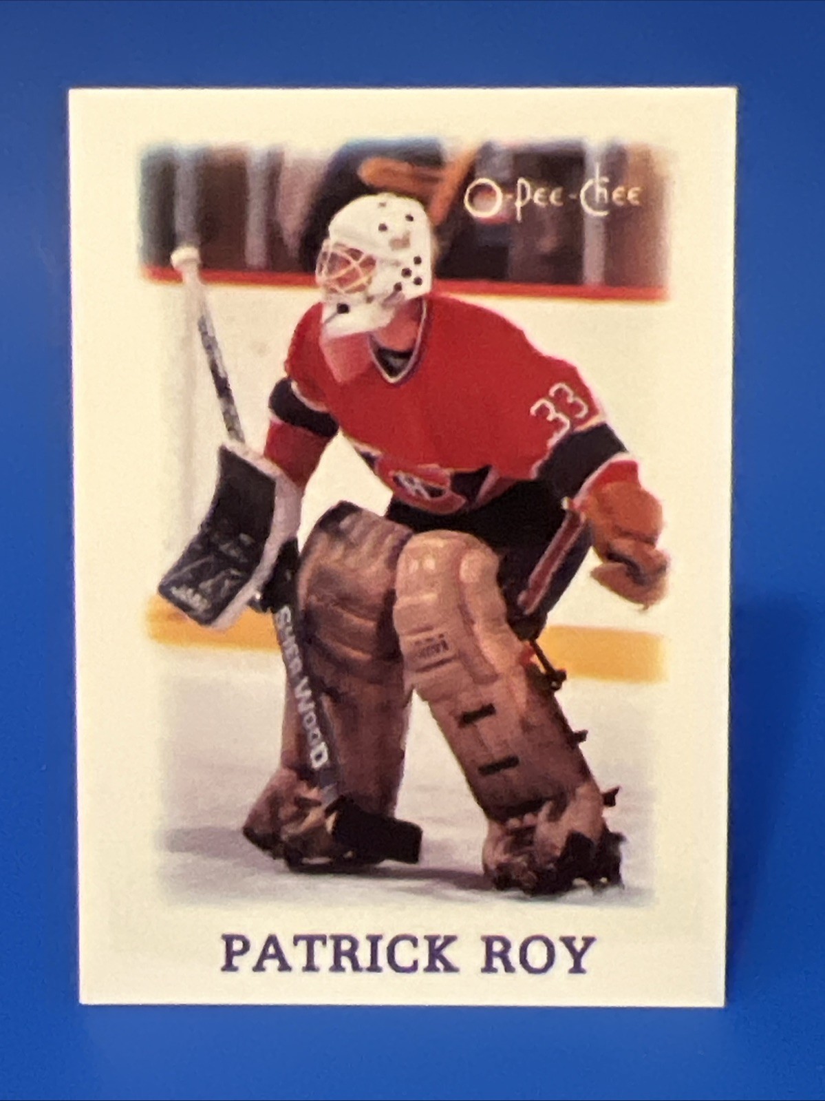 1988-89 O-Pee-Chee Mini Patrick Roy Card #33 Montreal Canadiens
