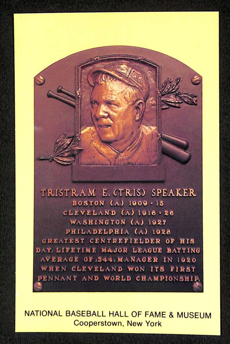 1964-Date Hall of Fame Plaque Tris Speaker HOF Cooperstown NM