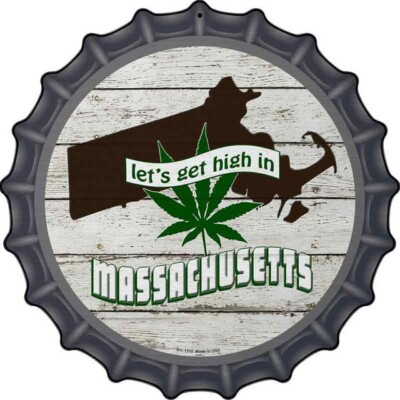 Lets Get High In Massachusetts Novelty Metal Bottle Cap