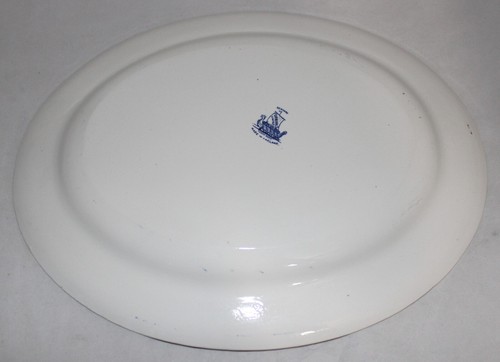 FURNIVALS LIMITED LARGE OVAL SERVING PLATTER 16" DENMARK BLUE ENGLAND 2 - Picture 3 of 4