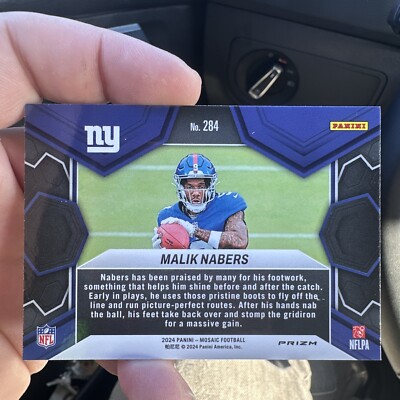 2024 Panini Mosaic - NFL Debut Silver Prizm #284 Malik Nabers (RC