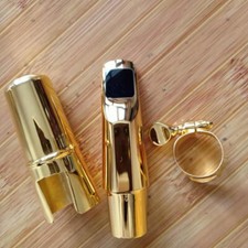 Gold Plated Copper Soprano Saxophone Mouthpiece U Shape 5-9 w/Ligature 2025 NEW
