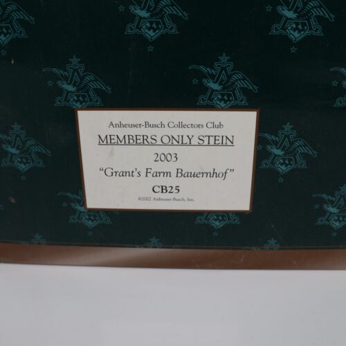 AB Anheuser Busch Budweiser Members Only cb25 Grants Farm Bauernhof NIB 2003 - Picture 9 of 10