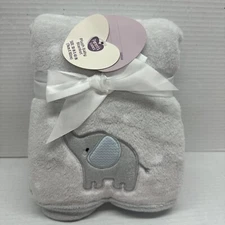 Parents Choice Baby Blanket Gray Elephant Soft Plush 40 in x 30 in New Baby gift