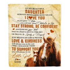 Personalized To Daughter Blanket Horse Birthday Christmas Blanket From Mom Dad