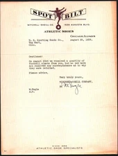 Witchell Sheill Co - Athletic Shoes - Spot Bilt - 1939 Chicago Letter Head Bill