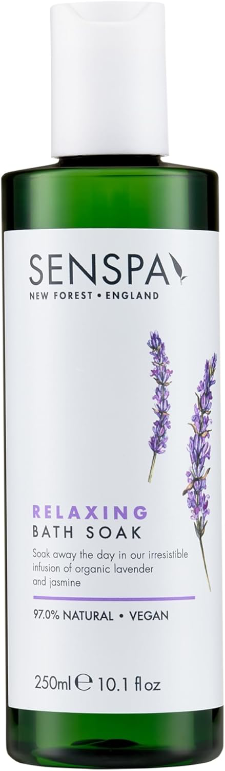 SenSpa Relaxing Lavender Bath Soak - 250ml Vegan Bubble Bath for Women & Men, -
