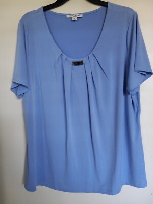 Studio works blue  scoop neck short sleeve top Sz  2X