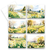 12 All Occasion Greeting Cards Blank with envelopes - DAFFODIL 2 of Each