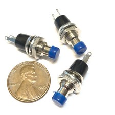 3 Pieces NC Blue normally closed Mini Push Button Momentary OFF ON Switch A2