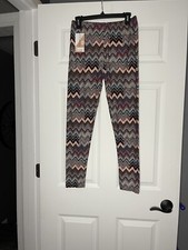 Honey and lace Plus Size Chevron Print curvy Lounge leggings Butter Soft nwt