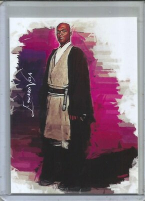 2015 MACE WINDU # 2 STAR-WARS 7/25 ORIGINAL PRINT ART SKETCH CARD ...