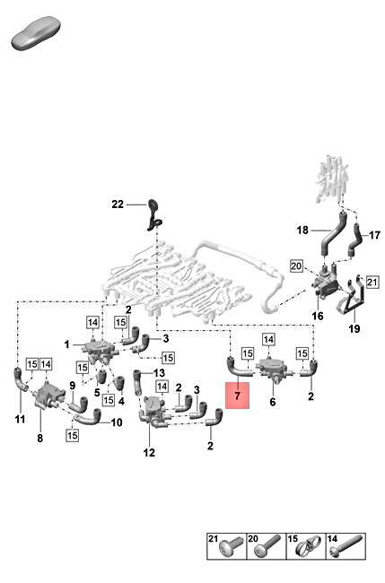 Genuine PORSCHE Taycan Y1A Coolant Hose 9J1121649 | eBay 