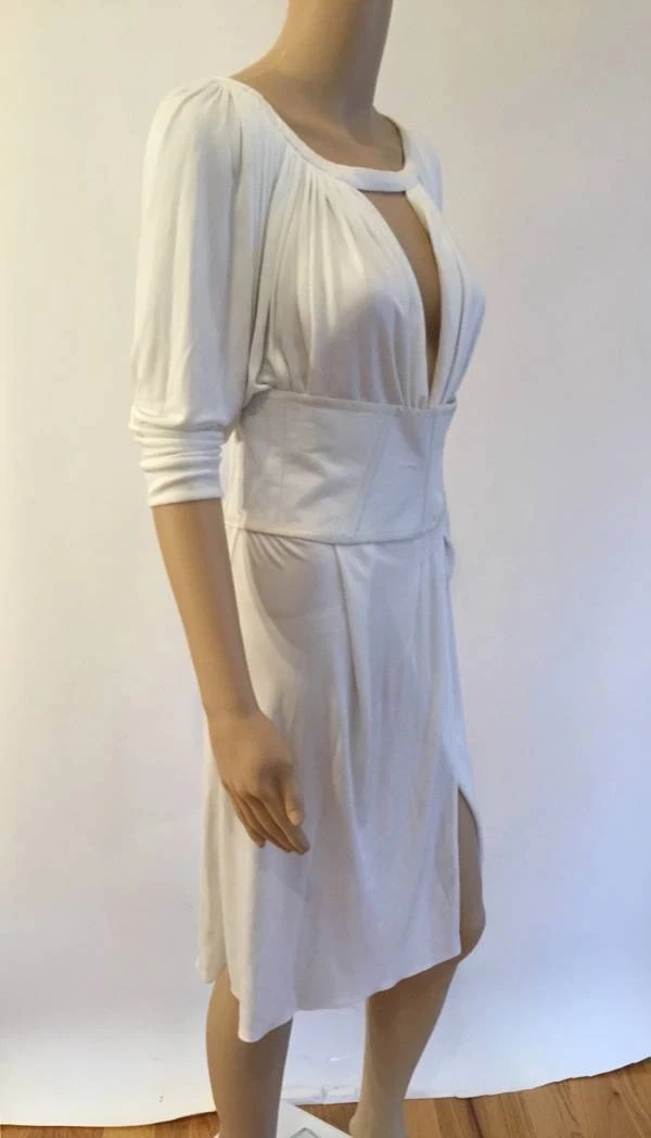 ABITO DA CINTURA GIANNI VERSACE CON SCOLLO IN PELLE TAGLIA 40