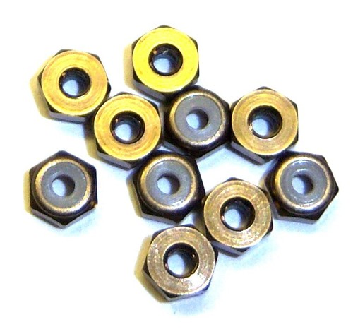 RC Model M2.5 2.5mm - M10 10mm Steel Metric Nylon Locking Nut Nuts Silver x10 - Picture 2 of 4