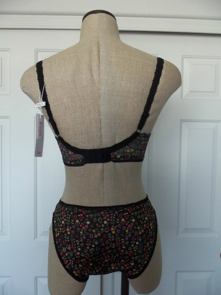 Sujetador Freya CLARISSA Negro Ditzy Estampado Floral 3926 UW Balcón 30DD & 3986 Calzoncillo S Foto 4 de 4