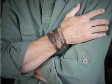 The Gunsmoke - Men's Leather Bracelet, Sterling Silver, Leather Cuff, Custom 