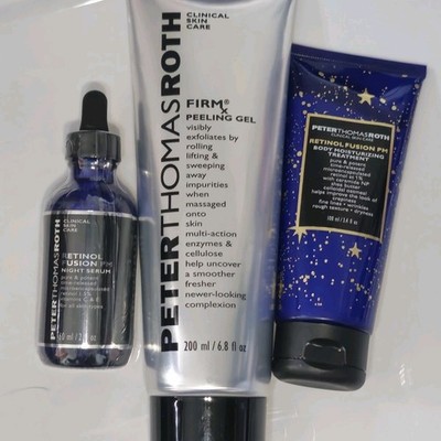 Peter Thomas Roth Set Retinol Fusion PM body, Night Retinol Serum And FirmX NEW