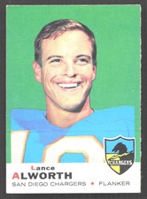 F554 - 1969 Topps - Lance Alworth #69 - San Diego Chargers - Flanker - Green