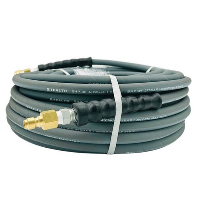 #ad Stealth Jetwash 100ft Pressure Washer Hose 3 8 ID 4000 PSI Non Marking Gray QC $90.00