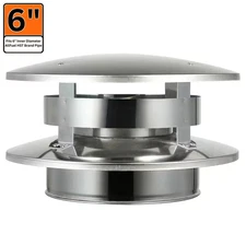 6 In. Rain Cap with Flat Top for Double Wall Chimney Pipe