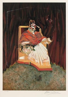 Francis Bacon - Papst Innozenz X, Studie in Lila und Gold Expressionismus A1-A4 Po