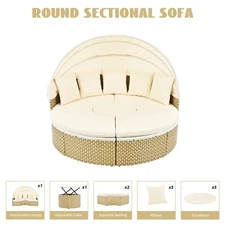 Furniture Round Outdoor Sofa Set Sunbed For Swimming Pool