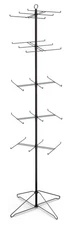BLACK 5 Tier Spinning Retail Display Stand Store Wire Rack Metal 30 Peg 360 Deg